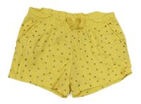 Žlté bavlnené kraťasy s bodkami H&M