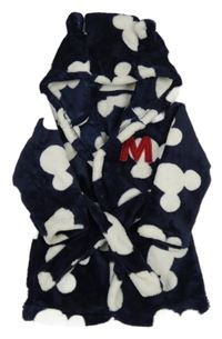 Tmavomodrý chlupatý župan s Mickeym a kapucí George 