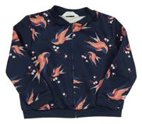 Tmavomodrá prepínaci mikina s vtáčky H&M