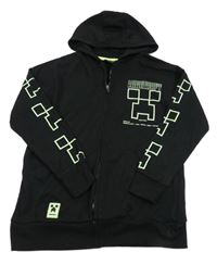 Černá propínací mikina Minecraft s kapucí 