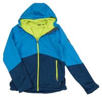 Tyrkysovo-tmavomodrá softshellová bunda s kapucí McKinley