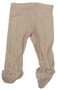 Světlerůžové žebrované polodupky s králíčky F&F