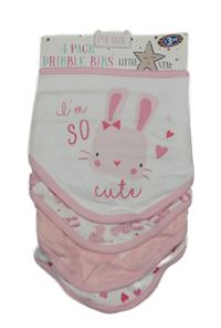 Nové - 4x - Bílo.růžový slinták se zajíčky Little Star