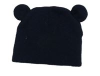 Tmavomodrá pletená čepice s oušky Primark