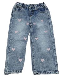 Modré rifle so srdiečkami Shein