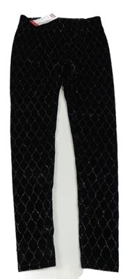 Nové - Černé vzorované třpytivé sametové legíny Destination 