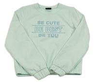 Svetlomodrá crop mikina s nápisom Ergeenomix