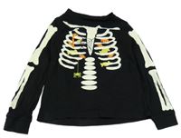Čierne tričko s potiskem kostry L&D