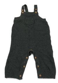 Tmavošedé pletené laclové kalhoty Tu