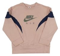 Světlerůžovo-tmavomodrá mikina s logem Nike 