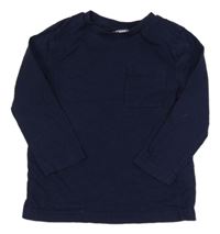 Tmavomodré triko s kapsou F&F