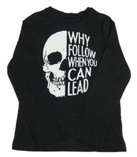 Čierne tričko s lebkou C&A