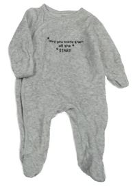 Sivý zamatový overal s nápisom F&F