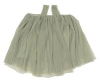 Zelenošedé tylové šaty