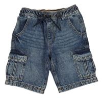 Modré batikované rifľové cargo kraťasy George