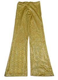Žlté trblietavé culottes legíny