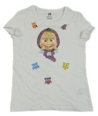 Biele tričko s Mášou H&M