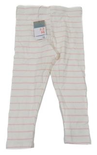 Nové - Bílo-růžové pruhované legíny Primark