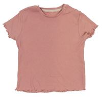 Ružové rebrované crop tričko George