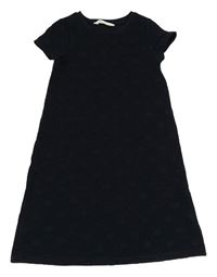 Čierne bodkovaná é vzorované šaty H&M