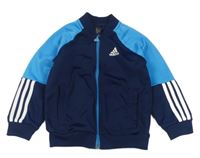 Tmavomodro-modrá propínací sportovní mikina Adidas