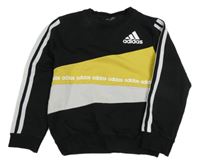 Čierno-okrovo-biela mikina s logy Adidas