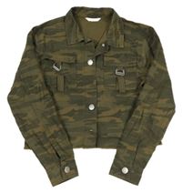 Khaki army riflová crop bunda Candy Couture