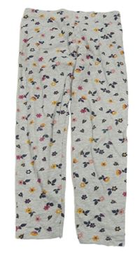 Šedé melírované legíny s kytičkami C&A