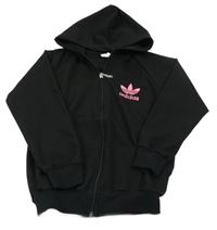 Čierna prepínaci mikina s kapucňou Adidas