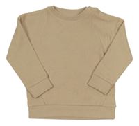 Béžová rebrovaná mikina s vreckom F&F