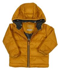 Medová prošívaná šusťáková zateplená bunda s kapucí PRIMARK