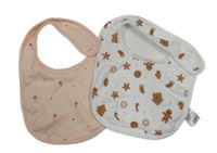 2x - Bryndák - Světlerůžový s kytičkami, bílý s perníčky