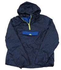 Tmavomodrá šusťáková nepromokavá funkční větrovka s kapucí Quechua