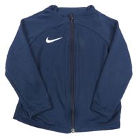 Tmavomodrá funkční sportovní propínací mikina s logem Nike