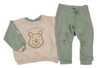 2Set - Světlebéžovo/khaki mikina s Pú + tepláky Disney