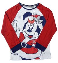 Bielo-červené tričko s Mickey mousem Pep&Co