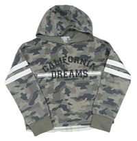 Sivá army crop mikina s nápisom a kapucňou Primark