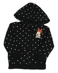Černá puntíkatá propínací mikina s Minnie a kapucí H&M