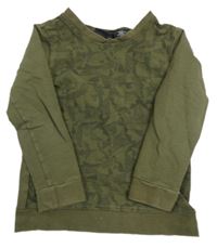 Khaki vzorovaná mikina