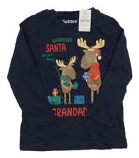 Nové - Tmavomodré triko s losy Nutmeg