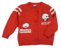 Červený prepínaci sveter s pandou