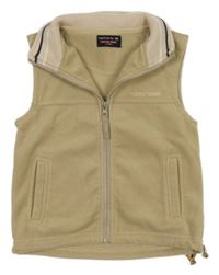 Piesková á fleecová prepínaci vesta s nápisom