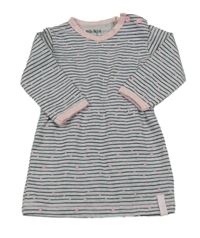 Sivo-čierne pruhované bavlnené šaty s hviezdami Dirkje