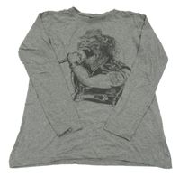 Šedé melírované triko s gorilou Chapter Young