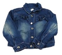 Tmavomodrá rifľová bunda s volánikmi Kiki&Koko