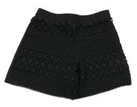 Černé vzorované sukňové kraťasy River Island