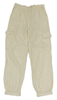 Krémové madeirové cargo cuff nohavice Matalan