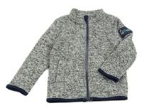 Šedá melírovaná pletená propínací mikina