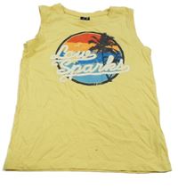 Žlté tielko s palmou a nápisom Dognose