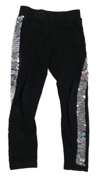 Čierne legíny s překlápěcími flitre